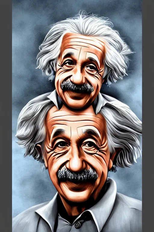 Prompt: color portrait of albert einstein in the style of charlie bowater