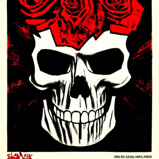 Image similar to punk rock skull, solo. by shepard fairey