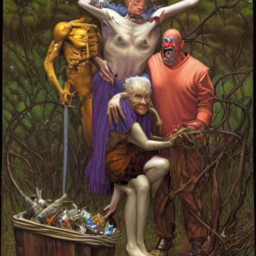 Image similar to an amazing masterpiece of art by gerald brom, trash humpers