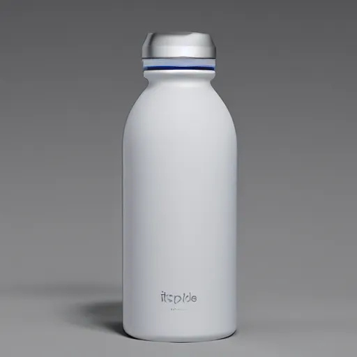 Prompt: The water bottle, made by Apple, product photography