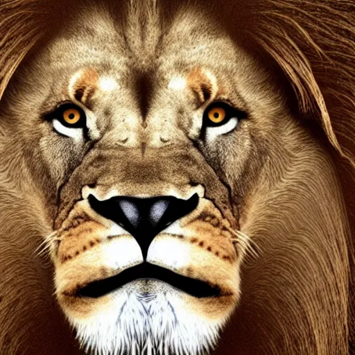 Image similar to terrified lion face