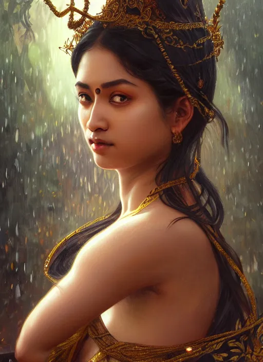 Prompt: kuntilanak on bayan tree, d & d, wet, shiny, fantasy, details face, details intricate, baroque, elegant, dramatically art, ultra definition, digital painting, artstation, concept art, smooth, sharp focus, illustration, art by artgerm and greg rutkowski and alphonse mucha and garis edelweiss and alex flores