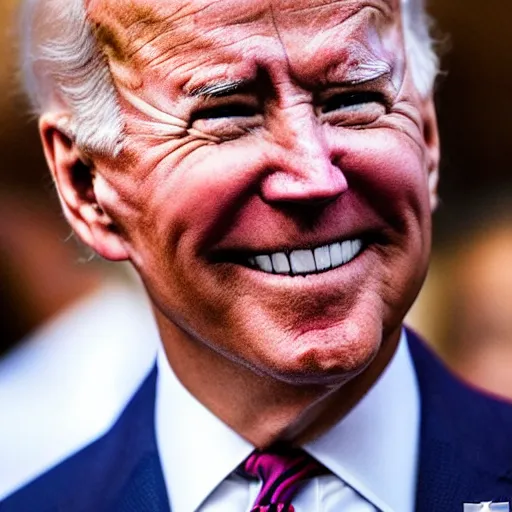 Prompt: a photo of joe biden where he has a red mohawk