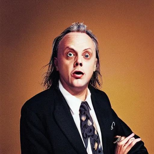 Prompt: a realistic photo of rik mayall