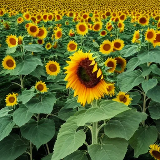 Image similar to sunflower field blooming