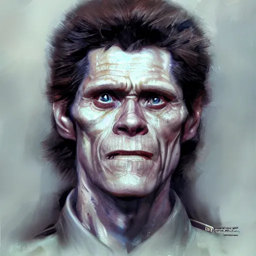 Image similar to Willem Dafoe as a soldier, closeup character art by Donato Giancola, Craig Mullins, digital art, trending on artstation