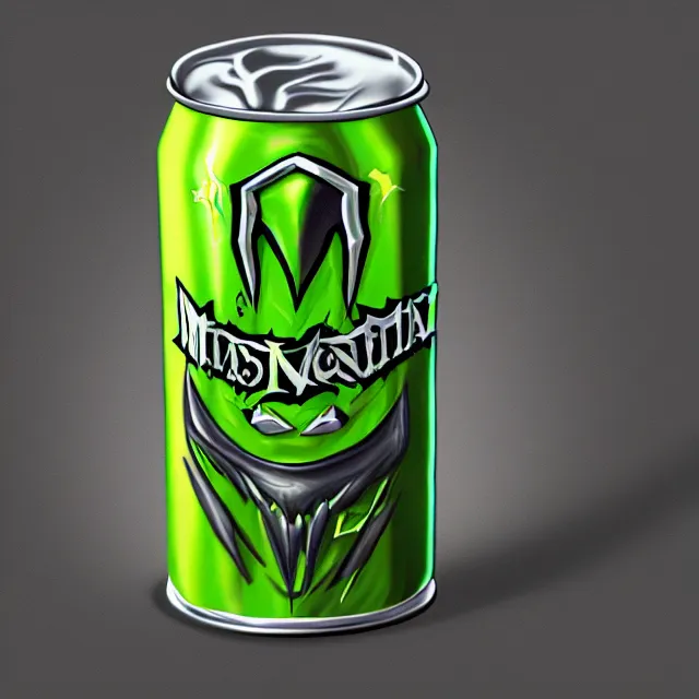 Image similar to aluminian can of monster energy drink, highly detailed, digital painting, artstation, concept art, smooth and sharp focus, illustration