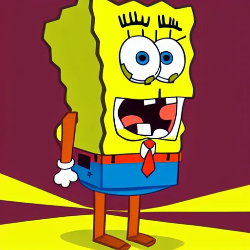 Image similar to portrait of spongebob squarepants when he was a bodybuilder