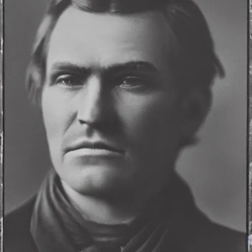 Prompt: real-life face portrait clean shaven cowboy Arthur Morgan from red dead redemption 2 dramatic lighting late 1800s Daguerreian photo by Mathew Brady