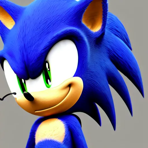 Prompt: a mugshot of sonic the hedgehog, photorealistic, rtx on