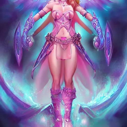 Image similar to a pink goddess mystic female warrior leader by ross tran digital artwork business leader