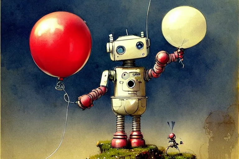 Image similar to adventurer ( ( ( ( ( 1 9 5 0 s retro future robot android mouse rv balloon robot. muted colors. ) ) ) ) ) by jean baptiste monge!!!!!!!!!!!!!!!!!!!!!!!!! chrome red