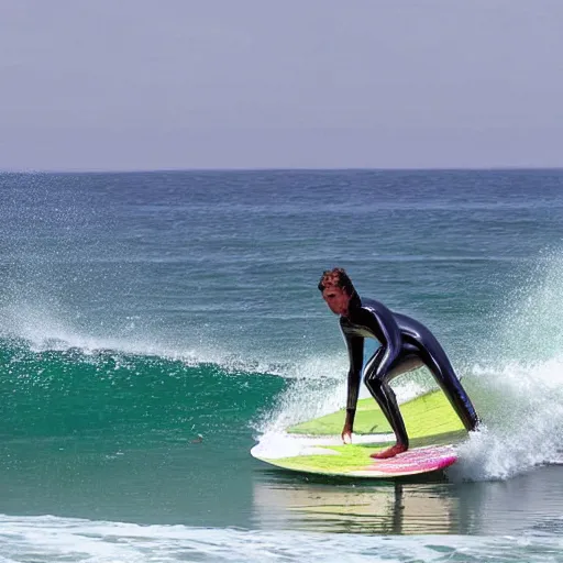 Prompt: a surfer eating a shark