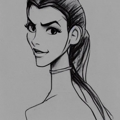 Image similar to milt kahl sketch of victoria justice as princess padme from star wars episode 3