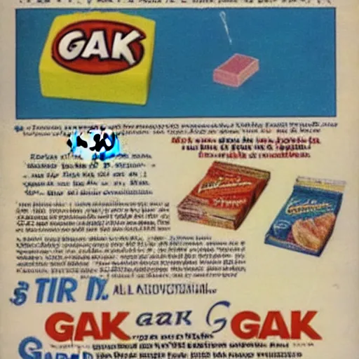 Image similar to advertisement for GAK, GAK advert