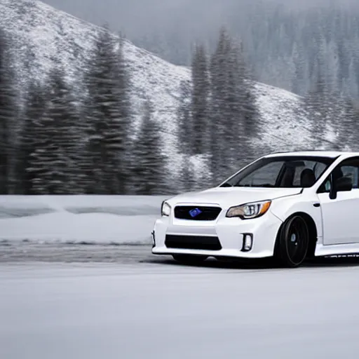 Image similar to a white subaru sti