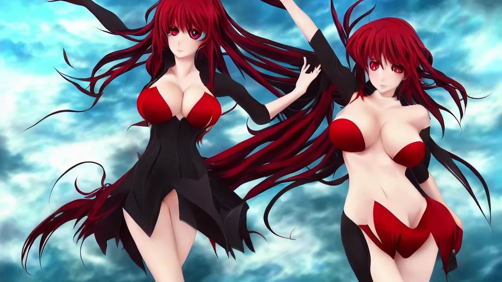 Highschool DxD BorN character design Kuroka, Stable Diffusion