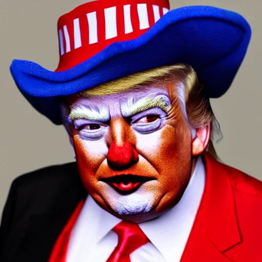 Image similar to donald trump in clown makup