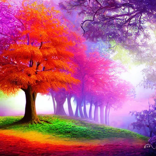 Prompt: magical realism fantasy tree art detailed painting colourful 8K 3D