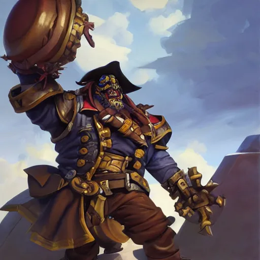 Image similar to greg manchess portrait painting of partially armored undead pirate captain lechuck as overwatch character, medium shot, asymmetrical, profile picture, organic painting, sunny day, matte painting, bold shapes, hard edges, street art, trending on artstation, by huang guangjian, gil elvgren, ruan jia, greg rutkowski, gaston bussiere