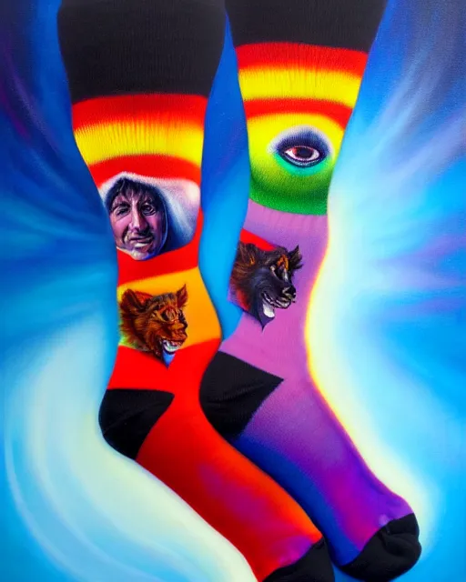 Prompt: detailed portrait of justin trudeau colorful socks!!! by tomasz alen kopera and peter mohrbacher and johanna martine! and margaret keane! coherent luminescent