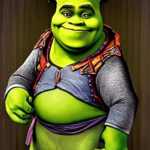 Prompt: Shrek in a samurai outfit