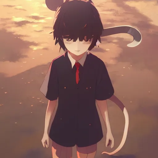 Image similar to a teacher mouse, illustration concept art anime key visual trending pixiv fanbox by wlop and greg rutkowski and makoto shinkai and studio ghibli and kyoto animation symmetrical facial features