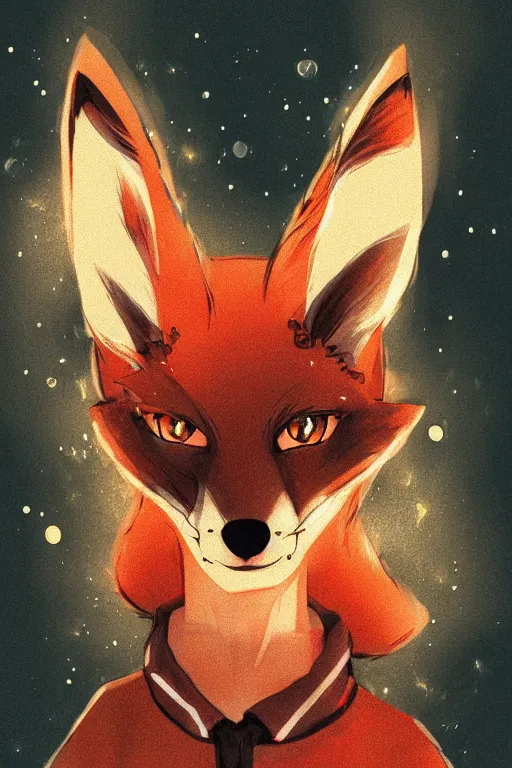 Prompt: a fox fursona, trending on pixiv, by kawacy, furry art, digital art, cyberpunk, high quality, backlighting