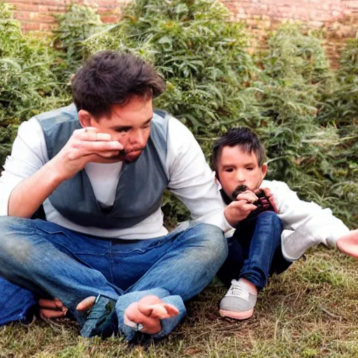 Image similar to Father and son smoking cannabis