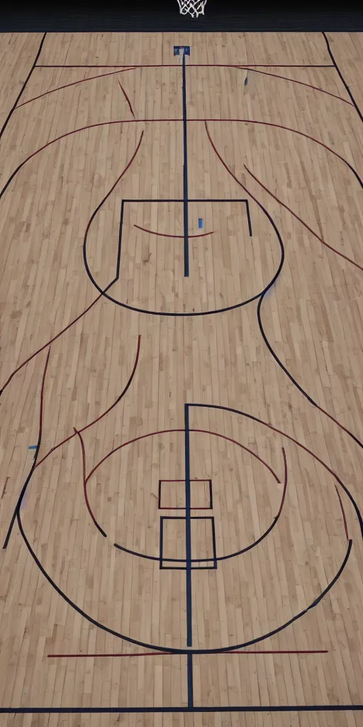Prompt: basketball court blueprint