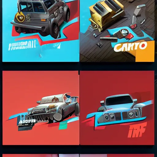 Image similar to car engine car parts concept art card, comic page, realistic fortnite, ui card