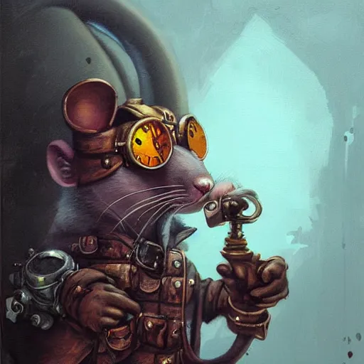 Prompt: a rat with steampunk googles, by Peter Mohrbacher