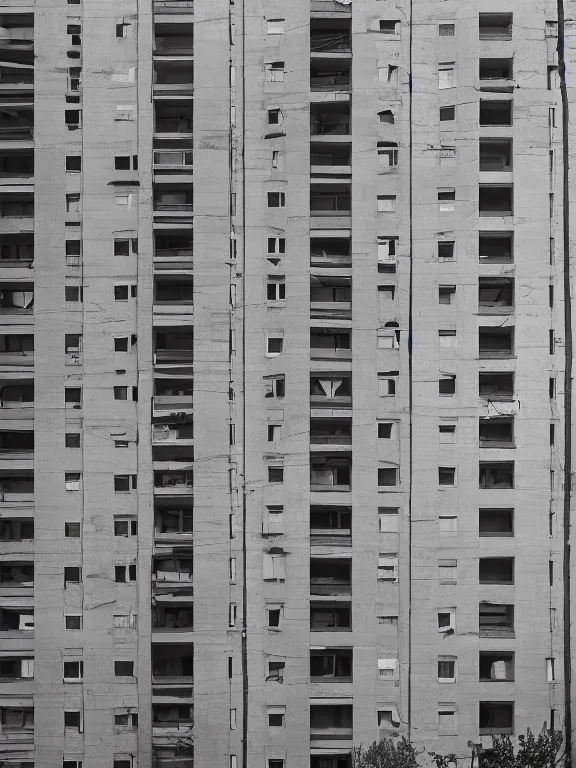 Prompt: full soviet apartment building, photo