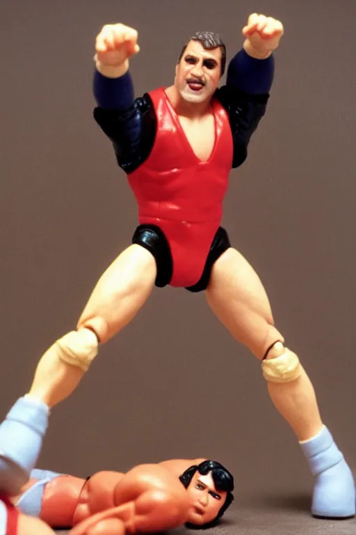 Image similar to michael scott as a 1 9 8 0 s wrestling action figure