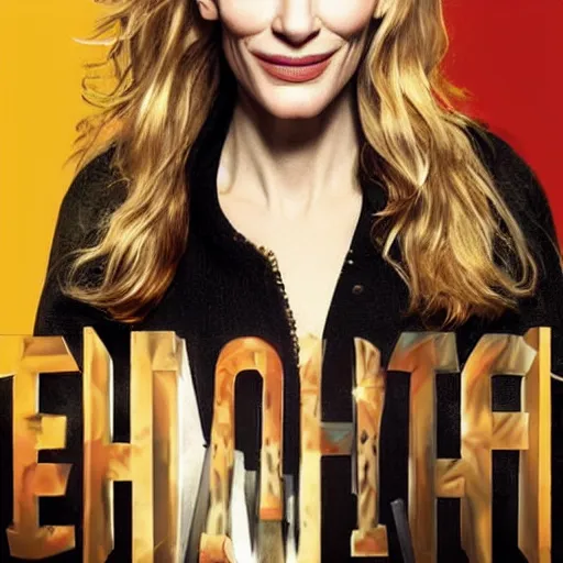 Image similar to cate blanchett , comedy, movie poster,