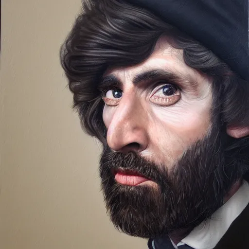 Image similar to Caricature portraits done of Gruff Rhys, realistic, hyperrealistic, very realistic, highly detailed, very detailed, extremely detailed, detailed, oil painting, digital art, trending on artstation