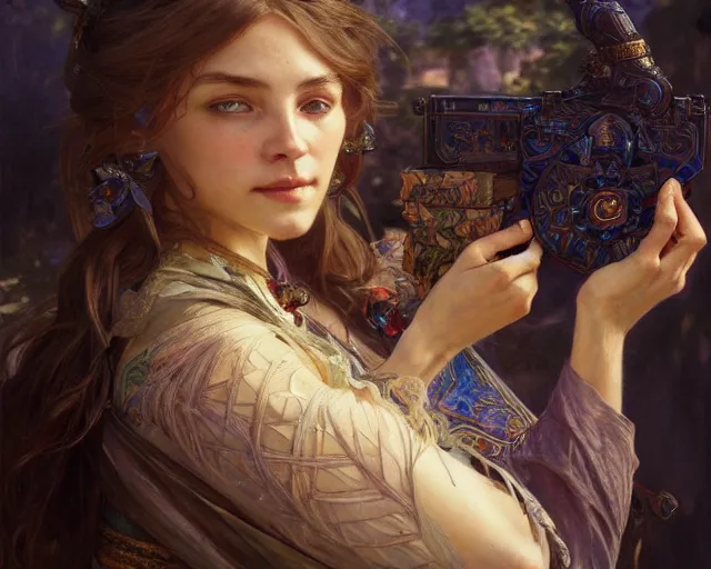 Image similar to photography of dorothea sharp, deep focus, d & d, fantasy, intricate, elegant, highly detailed, digital painting, artstation, concept art, matte, sharp focus, illustration, hearthstone, art by artgerm and greg rutkowski and alphonse mucha