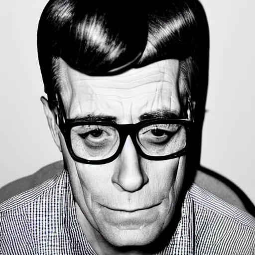 Prompt: Hank Hill looking chic, portrait, fashion photography, by Hedi Slimane