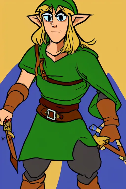 Image similar to an in game portrait of link from the legend of zelda cdi, zelda cdi art style.