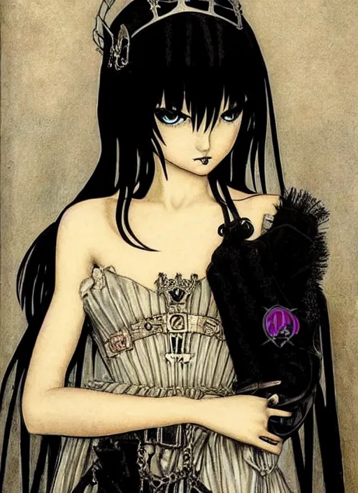 Prompt: ( ( gothic # ) ) princess knight portrait *. *. by battle angel alita * *, rene lalique, highly detailded, ( ( misa amane # ) ), by william - adolphe bouguerea, by rembrandt