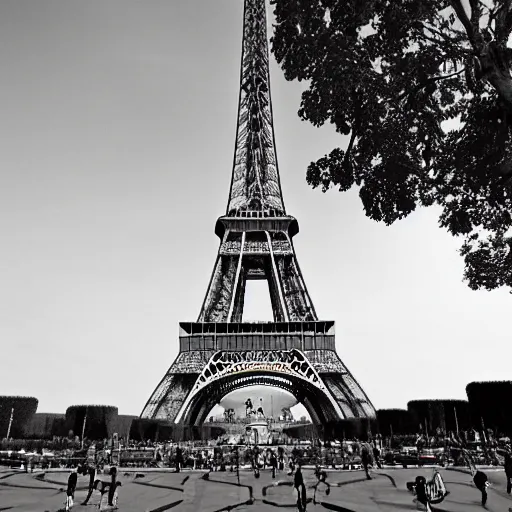 Image similar to a 3 5 mm photograph of the eiffel tower by peter lik and murad osmann,