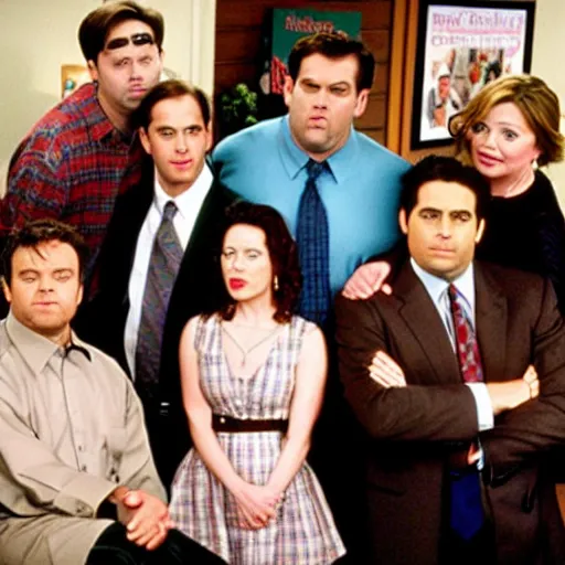 Image similar to the office cast on roseanne tv show, movie still