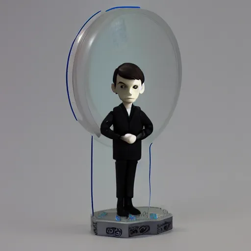 Image similar to alan turing, stop motion vinyl action figure, plastic, toy, very reflective, aaron horkey style