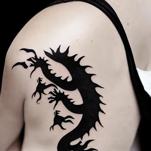 minimal chinese dragon tattoo | Stable Diffusion
