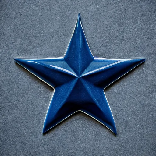 Image similar to dark blue ceramic star shape, photograph