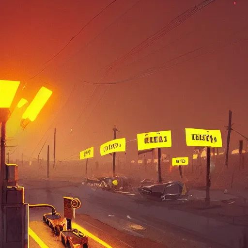 Image similar to cheese revolution, yellow flags, by cedric peyravernay, by simon stalenhag, cinematic, dramatic lighting, excellent composition, trending on artstation