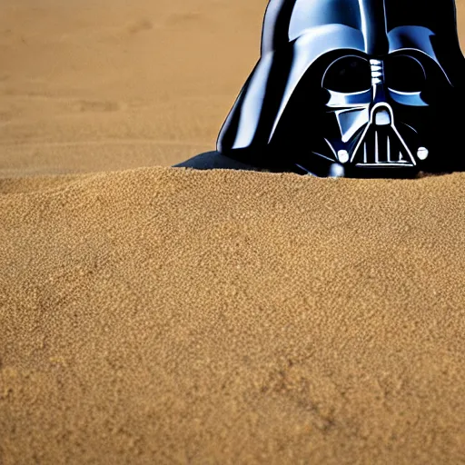 Image similar to darth vader panicing in a pit of sand