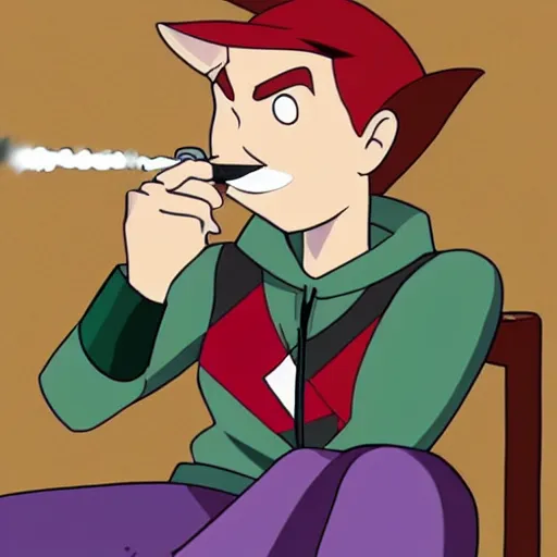 Image similar to a real photo of ben tennyson ( ben 1 0 ) smoking a cigarette