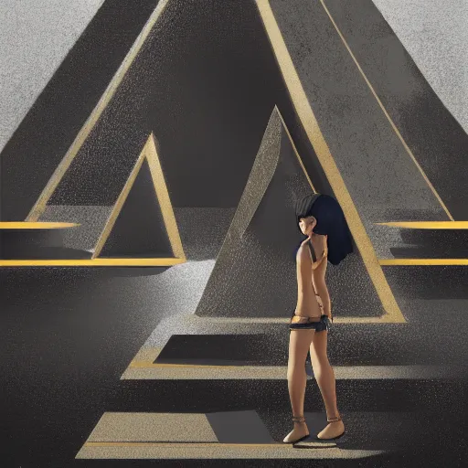 Image similar to mysterious metallic black pyramid in tokyo, reflective, by tom bagshaw and ilya kuvshinov, rtx rendering, octane render 1 2 8 k, maya, extreme high intricate details by wlop, digital anime art by ross tran, medium shot, composition by sana takeda, dramatic lighting by greg rutkowski