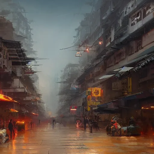 Image similar to Concept art, Hong Kong, 8k, james gurney, greg rutkowski, john howe, artstation